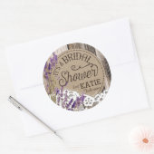 Wood Lavender Lace Rustic Bridal Shower Label (Envelope)