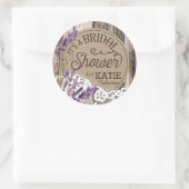 Wood Lavender Lace Rustic Bridal Shower Label (Bag)