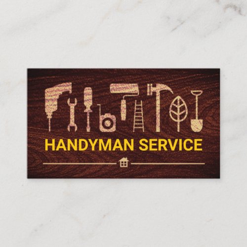 Wood Layered Handyman Tools  Business Card