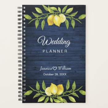 Wood & Lemons Blossom Greenery Wedding Planner by Elle_Design at Zazzle