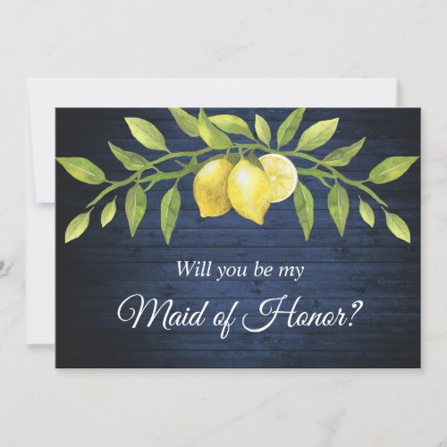 Wood Lemons  Bridal Party Proposal Invitation card