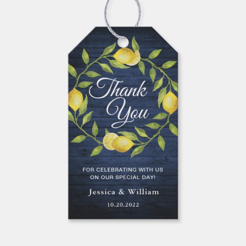 Wood   Lemons Greenery Wedding Favor Thank You Gift Tags