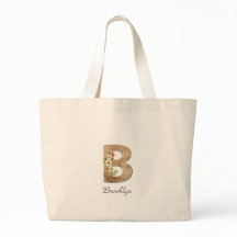 Wood letter B flower monogram retirement Tote Bag