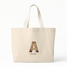 Wood letter flower monogram retirement Tote Bag