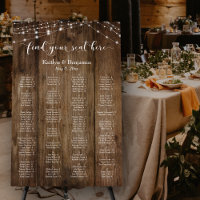 Wood & Lights 128 Guest Alphabetical Seating Chart