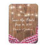 Wood Lights and Tablecloth Save the Date Magnet