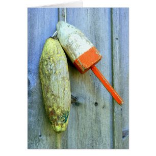 Wood lobster buoys cards