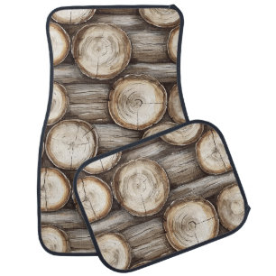 Wood Log Cabin Christmas Car Floor Mat