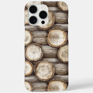 Wood Log Cabin Christmas iPhone 16 Pro Max Case