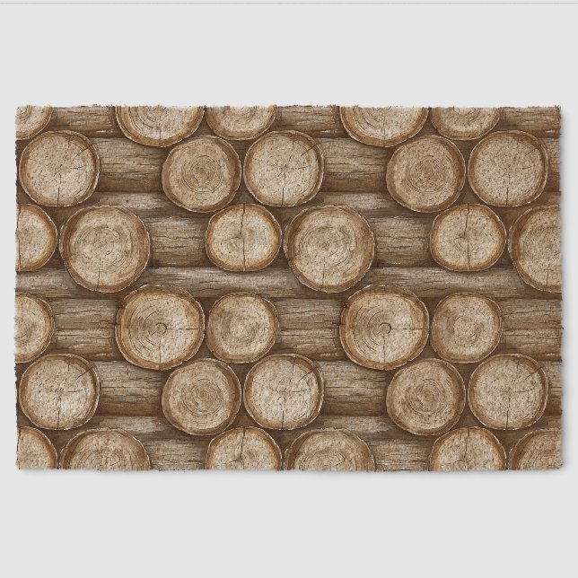 Wood Log Cabin Christmas Fiber Doormat (Front)