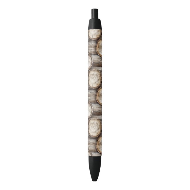 Wood Log Cabin Christmas Pen (Front Vertical)