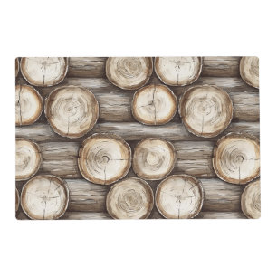 Wood Log Cabin Christmas Placemat