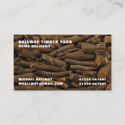 Wood Log Pile LumberTimberWood Yard Business Card