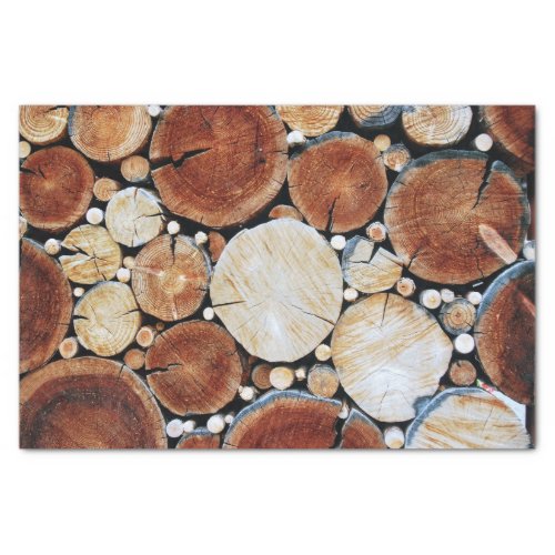 Wood Log Stack Tissue Paper