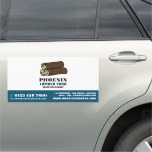 Wood Logs, Lumber/Timber/ Wood Yard Car Magnet