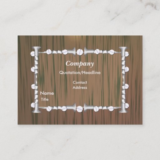 Customizable Wood and Nails - Chubby Business Cards