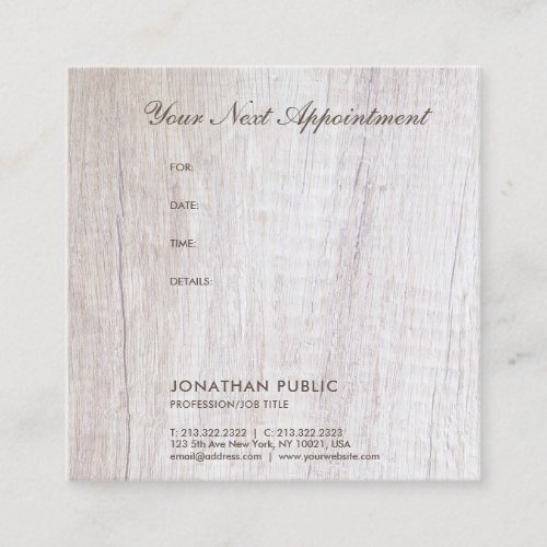 Wood Look Appointment Reminder Elegant Template