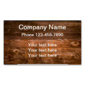 Wood Look Background Business Design Business Card Magnet (Front)