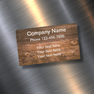 Wood Look Background Business Design Card Magnet