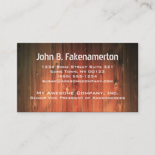Customizable Wood Look Business Card