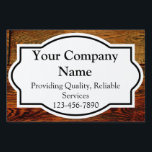 Wood-Look Business Yard Sign<br><div class="desc">A faux wood, dark oak grain pattern professional business sign. Customize this rustic style business yard sign by adding your name, contact information or other text to fit your needs. A business yard sign that works for lawn care, landscaping, construction, contracting, roofing, real estate, tree service, contractor, painting, carpenter and...</div>