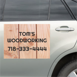 WOOD LOOK CARPENTER CUSTOM BIG CAR MAGNET