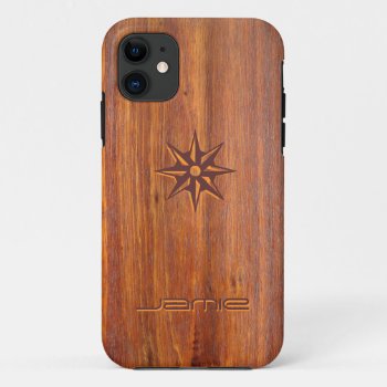 Wood-look Carved Customized Iphone5 Covers by In_case at Zazzle