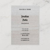 Wood Look Handwritten Luxurious Premium Thick Business Card (Back)