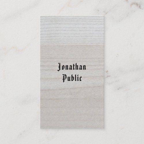 Wood Look Handwritten Template Luxe Premium Thick Business Card