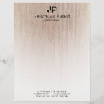 Wood Look Monogrammed Distressed Text Template Letterhead<br><div class="desc">Wood Look Monogrammed Distressed Text Template Elegant Letterhead.</div>