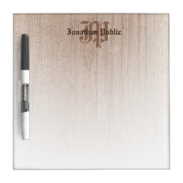 Wood Look Old Style Handwritten Monogram Template Dry Erase Board