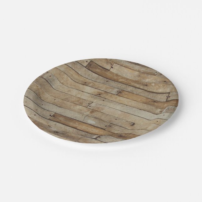 Wood Look Paper Plates (Angled)