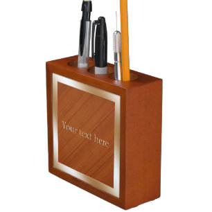 Wood-look Personalized Desk Organizer