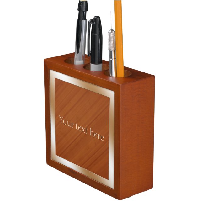 Wood-look Personalized Desk Organizer (In Situ)