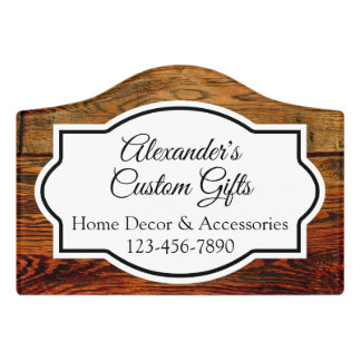 Wood Look Rustic Custom Business Name Suite Office Door Sign