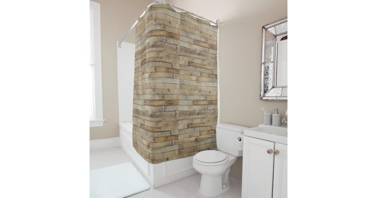 Wood Look Shower Curtain Zazzle