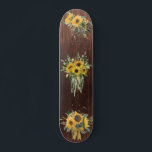 Wood Look Sunflower Floral Bouquet Skateboard<br><div class="desc">This design may be personalized by choosing the customize option to add text or make other changes. If this product has the option to transfer the design to another item, please make sure to adjust the design to fit if needed. Contact me at colorflowcreations@gmail.com if you wish to have this...</div>