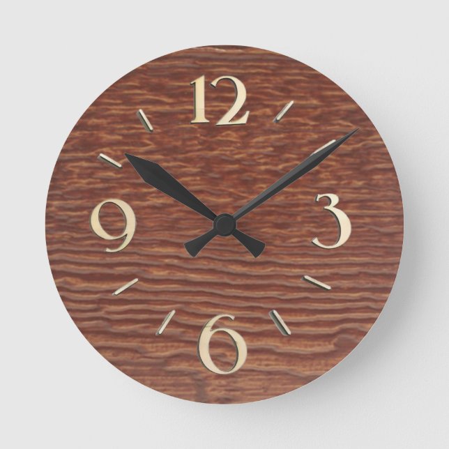 Wood Look Wall Clock (Front)