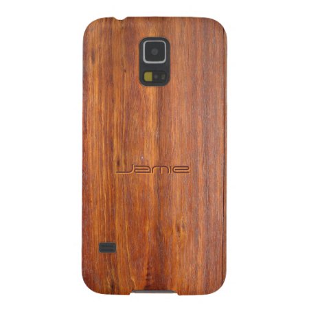 Wood Look With Custom Engraved Name Galaxy S5 Cover