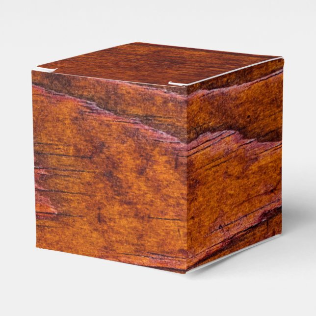 Wood Looking Wedding Party Favor Box (Front Side)