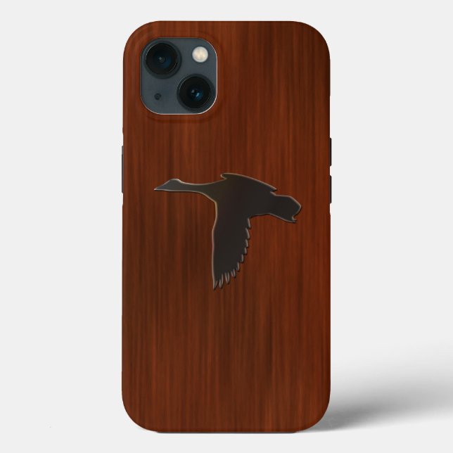 Wood - Mallard Duck in Flight Case-Mate iPhone Case (Back)