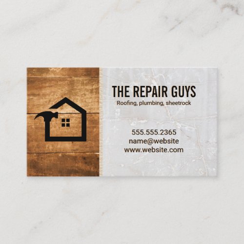 Wood Marble  Home Fixing Logo Business Card