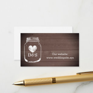 Wood mason jar wedding small enclosure card