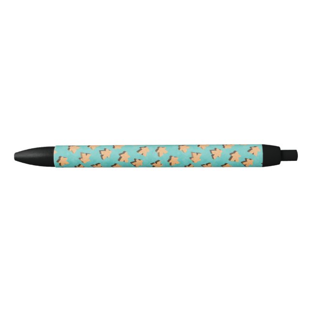 Wood Meeples on Blue | Board Game Pen (Front)