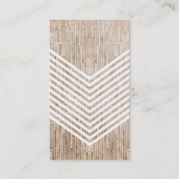 Wood Minimalist Chevron Business Card by Grafikcard at Zazzle
