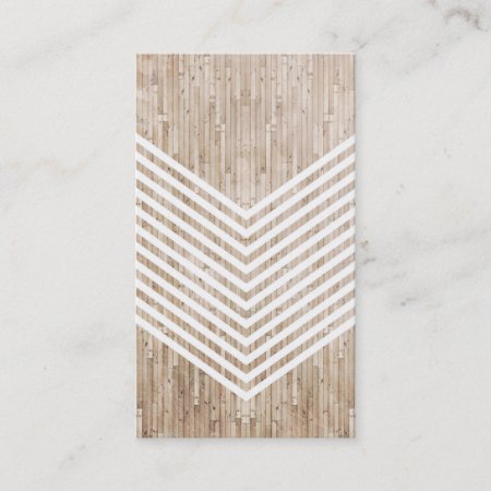 Wood Minimalist Chevron Business Card