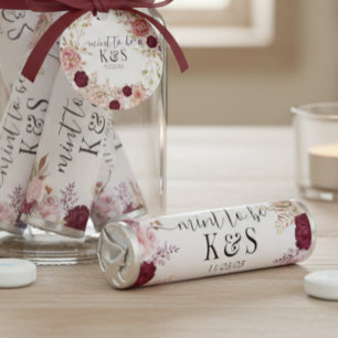 Wood Mint to Be Favor Burgundy Blush Flower