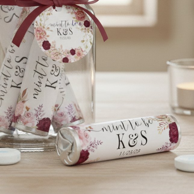 Wood Mint to Be Favor Burgundy Blush Flower  (Creator Uploaded)