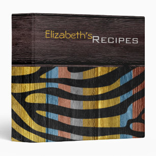 Wood Modern Zebra Print #12 Binder