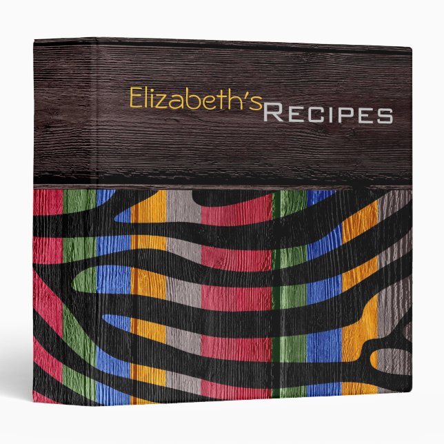 Wood Modern Zebra Print #13 Binder (Front/Spine)